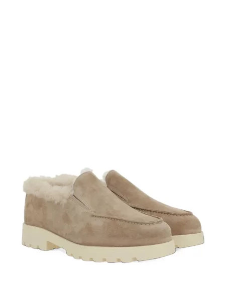 Pantofi loafer Santoni din piele de căprioară