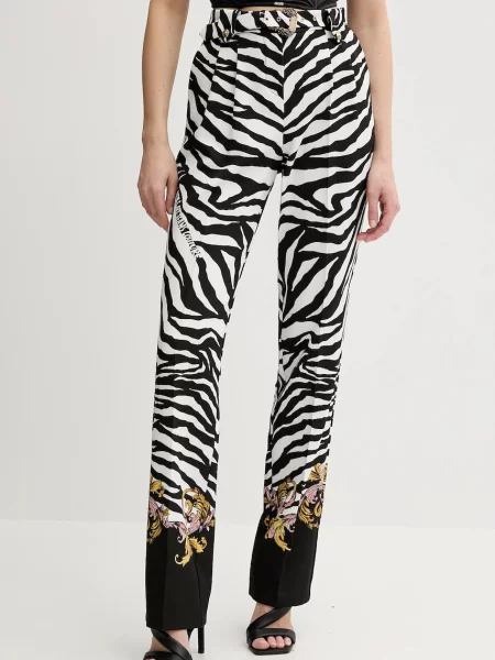 Versace Jeans Couture pantaloni drept high waist negru