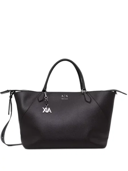 Geantă shopper Armani Exchange cu imagine cu bretele maro