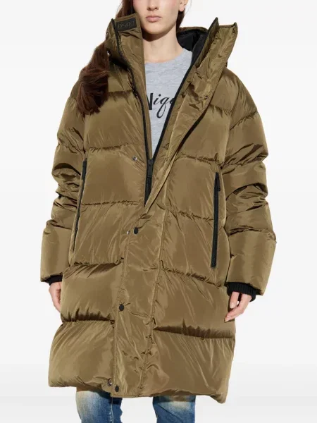 Palton Dsquared2 cu glugă verde