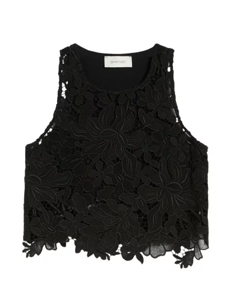 Top din dantelă Sportmax cu model floral din dantelă negru