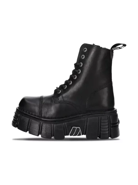 Botki New Rock skórzane czarne