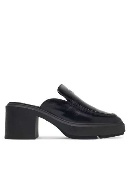 Calvin Klein Чехли Block Heel Mule Lth Hdw черен