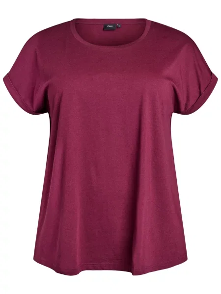 Zizzi Tricou MKatja burgundy roșu