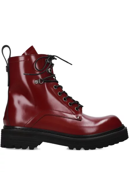 Botine Premiata cu șireturi din dantelă roșu