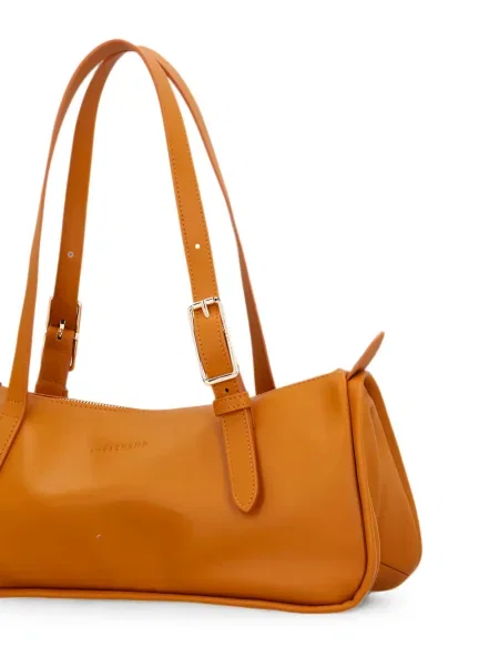 Geantă Longchamp cu cataramă cu bretele maro