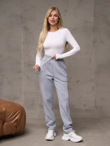 Штани повсякденні ISSA Plus світло-сірий сірі