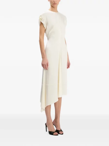 Rochie midi Victoria Beckham asimetrică alb