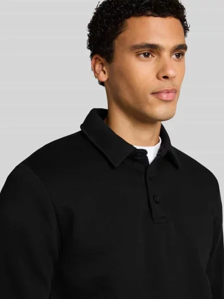 Koszulka polo o kroju regular fit z mieszanki bawełny Tom Tailor Denim czarna