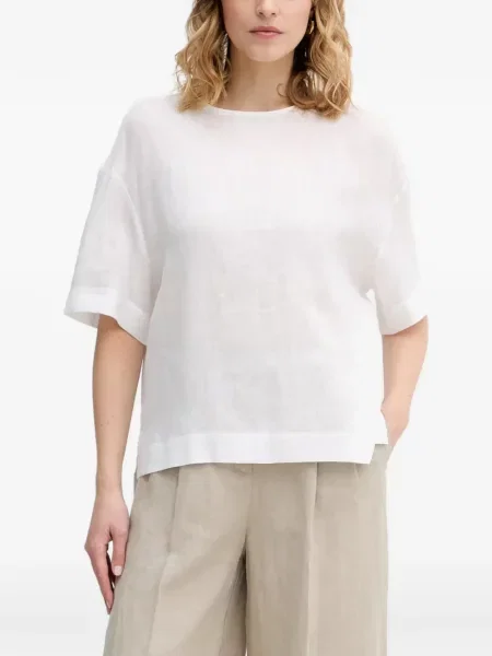 Scurt top Sisley alb