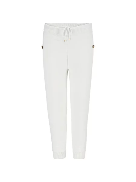 Pantaloni Billionaire tricotate alergare cu autograf alb