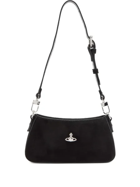 Geantă de mână Vivienne Westwood din piele de căprioară negru