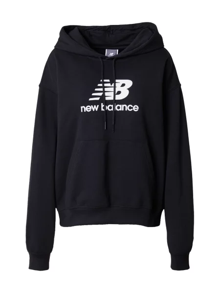 Dámska mikina New Balance French Terry Stacked Logo Hoodie black čierna
