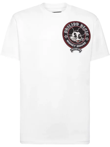 Tricou Philipp Plein cu broderie alb