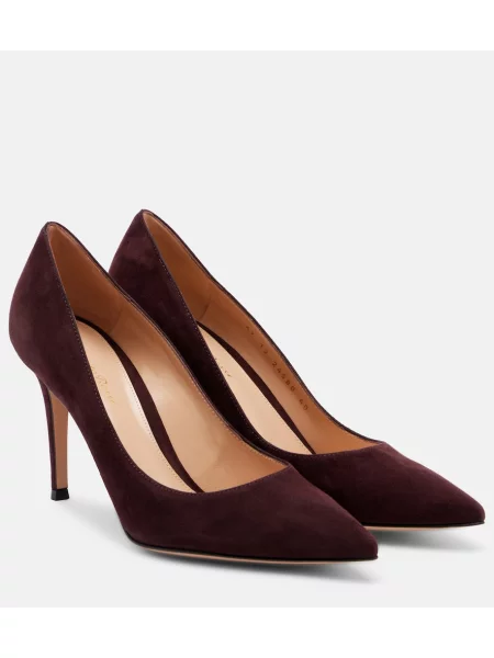 Pantofi cu toc Gianvito Rossi din piele de căprioară maro