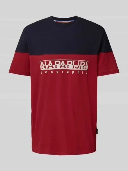 T-shirt z wyhaftowanym logo model ‘SATURNIA’ Napapijri