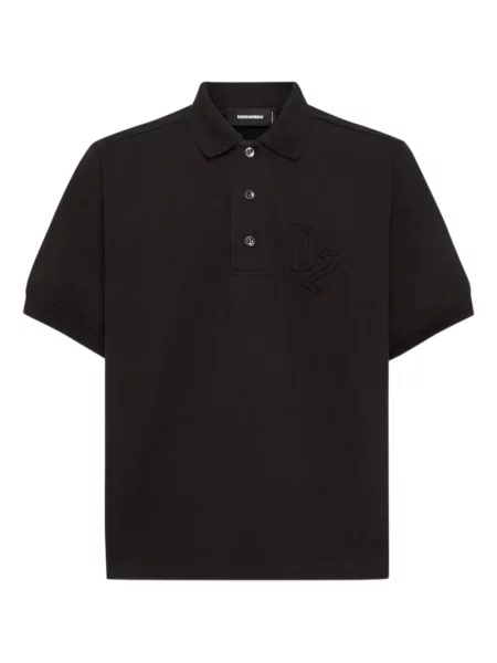Polo Dsquared2 cu broderie negru