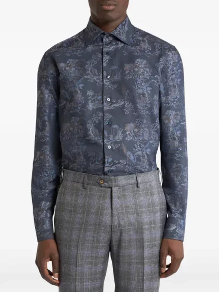 Virágos jacquard ing Etro kék