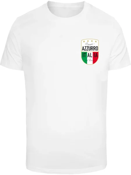 Mister Tee Tricou Azurro Italia auriu / verde iarbă / roși aprins alb