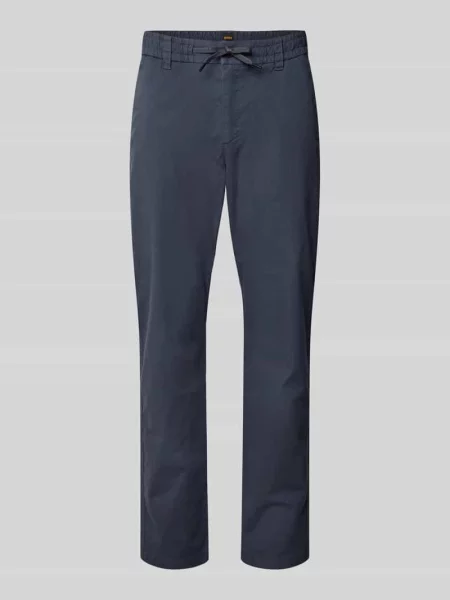 Chinosy o kroju tapered z mieszanki bawełny model Boss Orange niebieskie