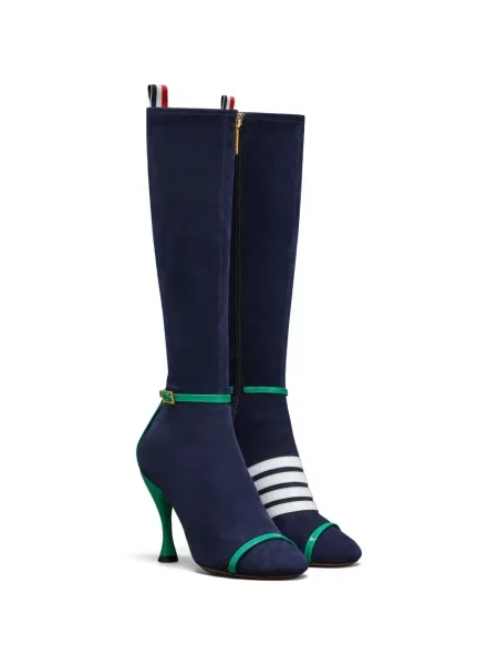 Botine Thom Browne cu dungi cu cataramă albastru