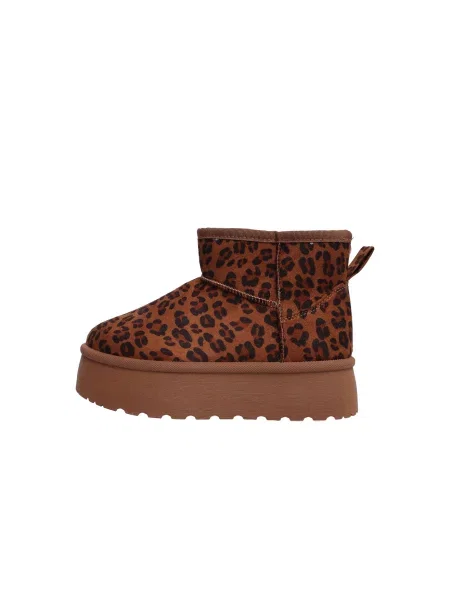 Hailys Botine castaniu / maro coniac negru