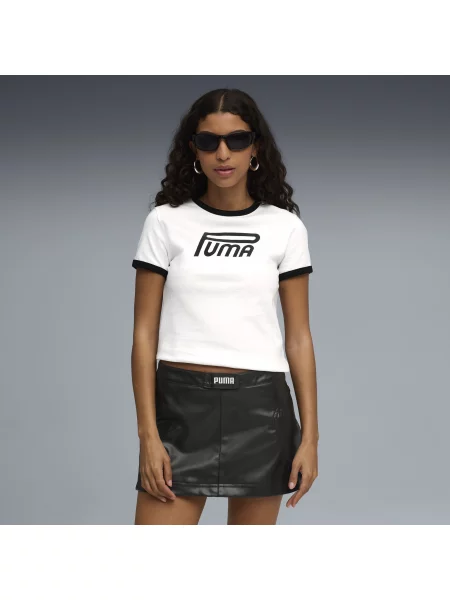 Koszulka FUTURE.PUMA.ARCHIVE o wąskim kraju z grafiką biała