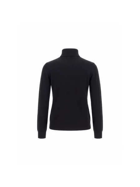 Lniany sweter z golfem Max Mara Studio czarny