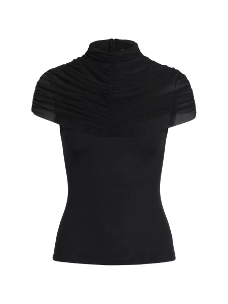 Top Axel 113 cu volane plasă negru