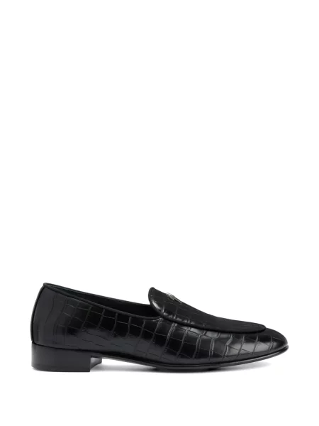 Pantofi loafer Giuseppe Zanotti cu autograf negru