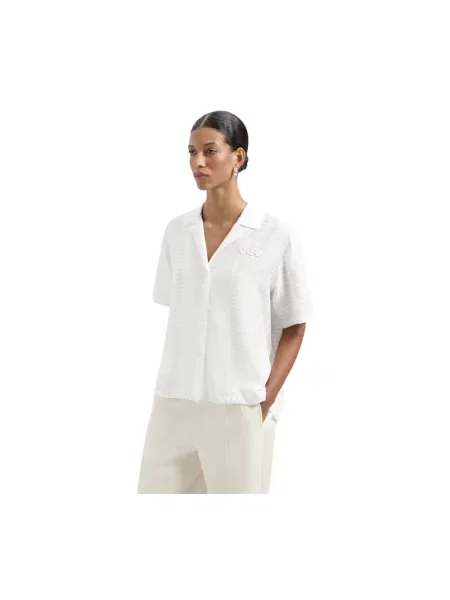 Krótka koszula Olaf Hussein z krótkim rękawem biała