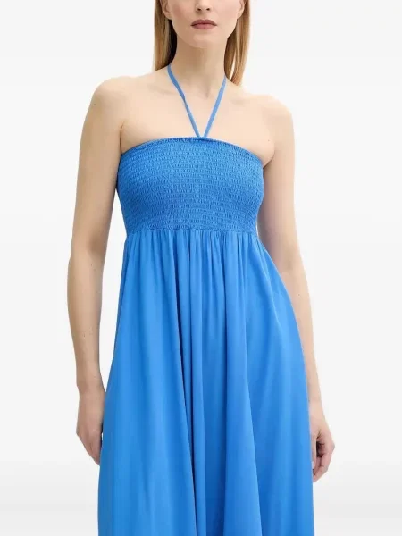 Rochie maxi Gestuz cu gât halter de costum albastru