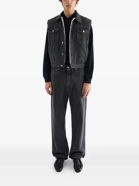 Vestă denim Jil Sander din fleece gri