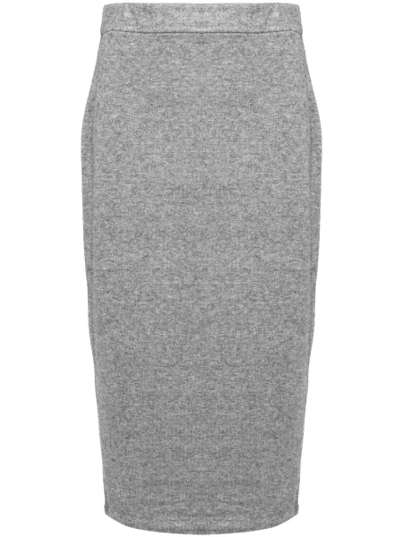 Fustă midi Vince tricotate până la genunchi gri