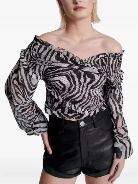Bluză One Teaspoon cu model zebră negru