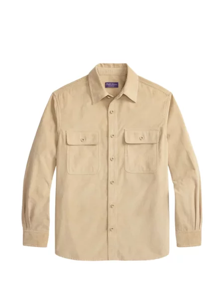 Cămașă Ralph Lauren Purple Label de catifea cord violet