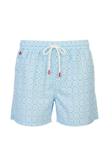 Slip de baie Kiton cu model floral cu imagine albastru