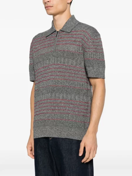 Prugasta polo majica Drôle De Monsieur siva