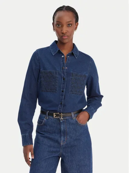 Guess Jeans srajca Mornarsko modra