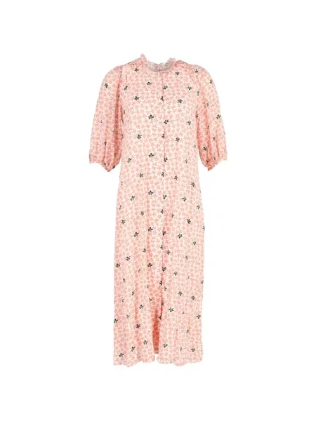 Rochie midi Vilshenko cu model floral cu imagine până la genunchi roz