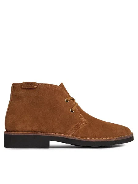 Половинки обувки от велур Polo Ralph Lauren Talan Chukka мъжки бежово кафяво