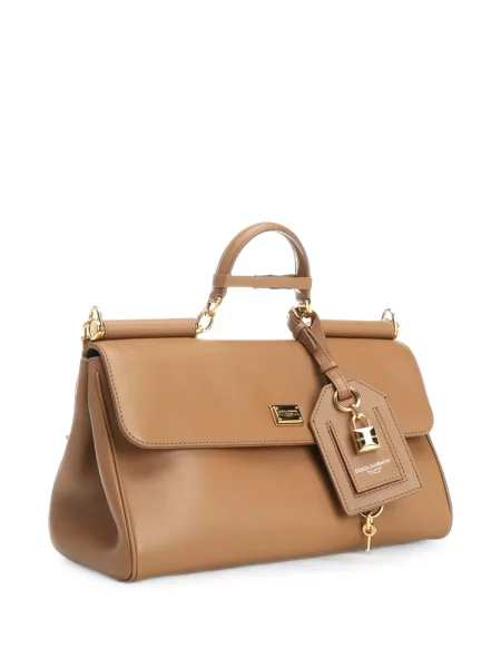 Geantă shopper Dolce & Gabbana din piele maro