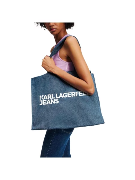 KARL LAGERFELD JEANS Shopper / biela modrá
