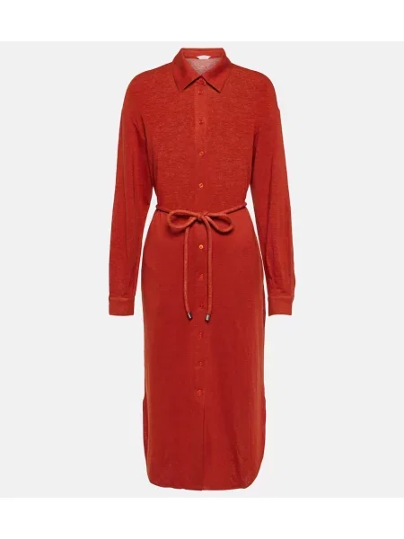 Rochie midi Max Mara de in până la genunchi de costum maro
