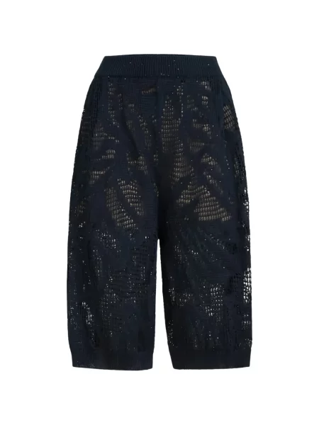 Pantaloni scurți Brunello Cucinelli tricotate negru