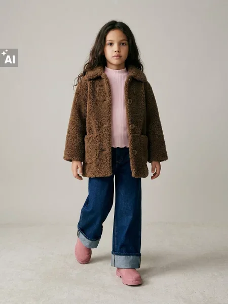 Sinsay Teddy bunda se zapínáním na béžová