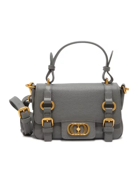 Mała shopperka La Carrie skórzana szara