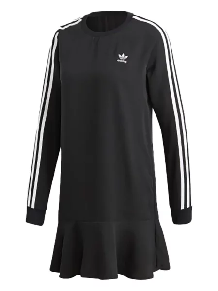 Pruhované krajkové pruhované tričko Adidas s vázáním šedé