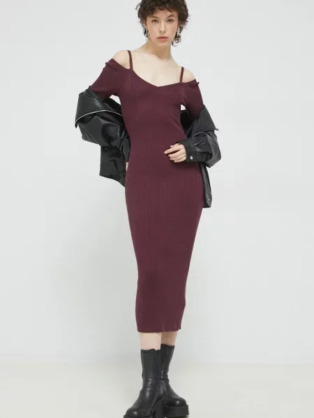 Obleka Abercrombie & Fitch bordo