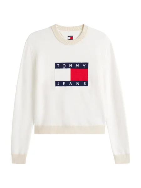 Tommy Jeans Mikina námornícka modrá / brusnicová biela